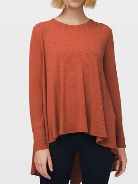 Lululemon Dare to Drape Long Sleeve Rustic Clay hi low top small